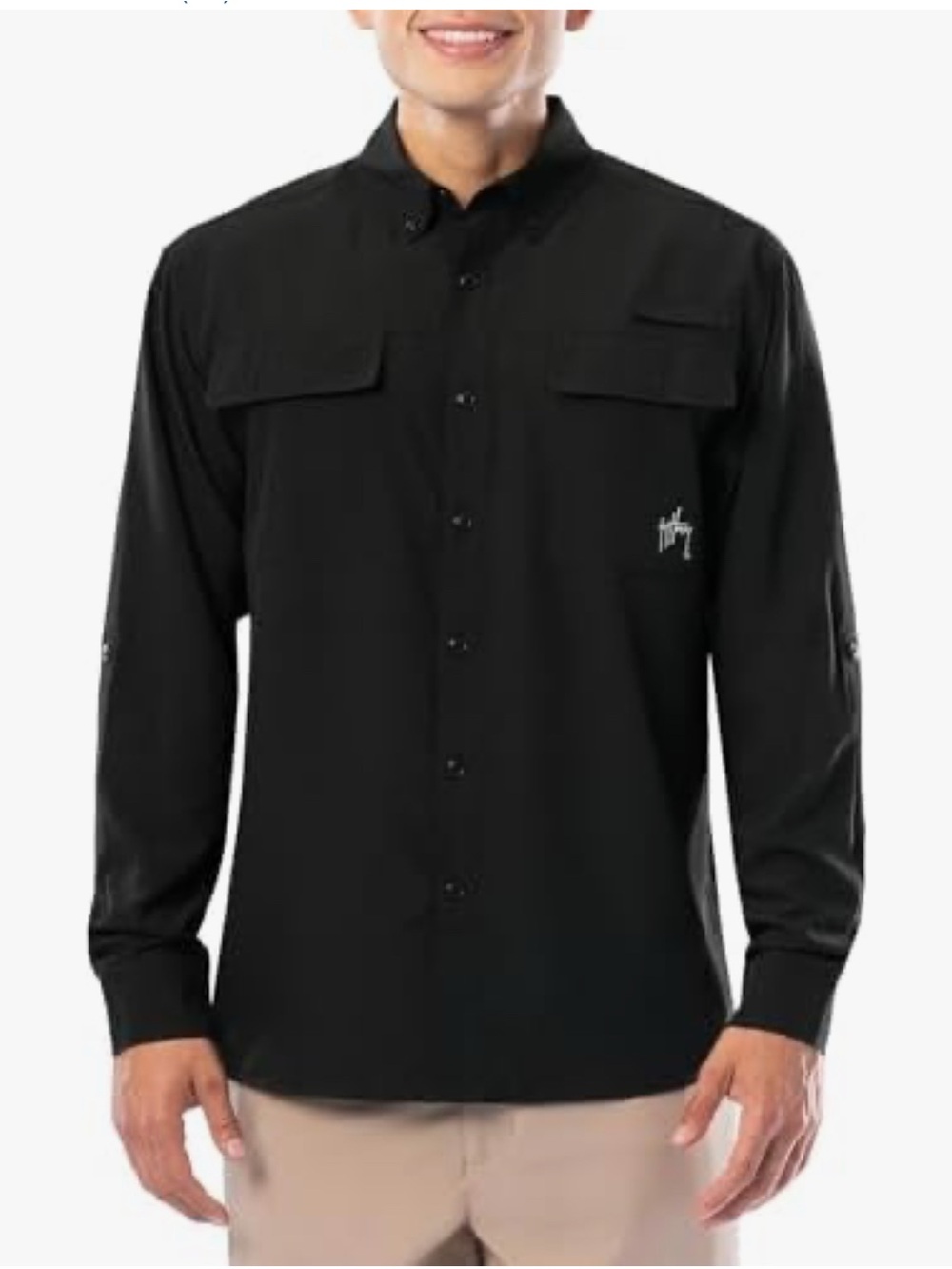 Guy Harvey Dark Navy Blue Long-Sleeve Button-Down Shirt